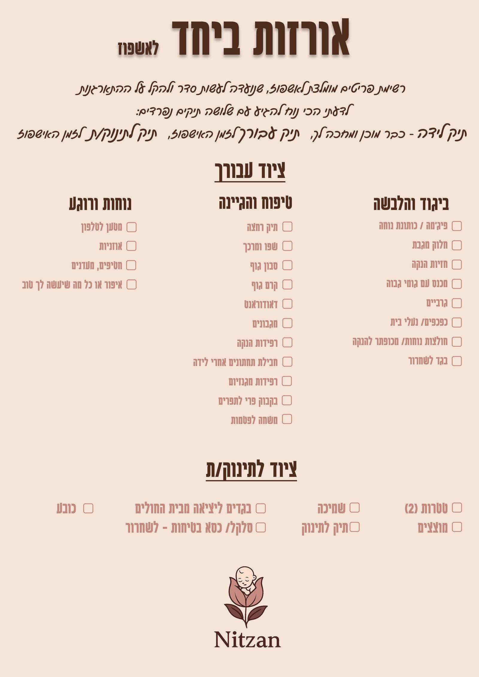 צ׳קליסט ללידה