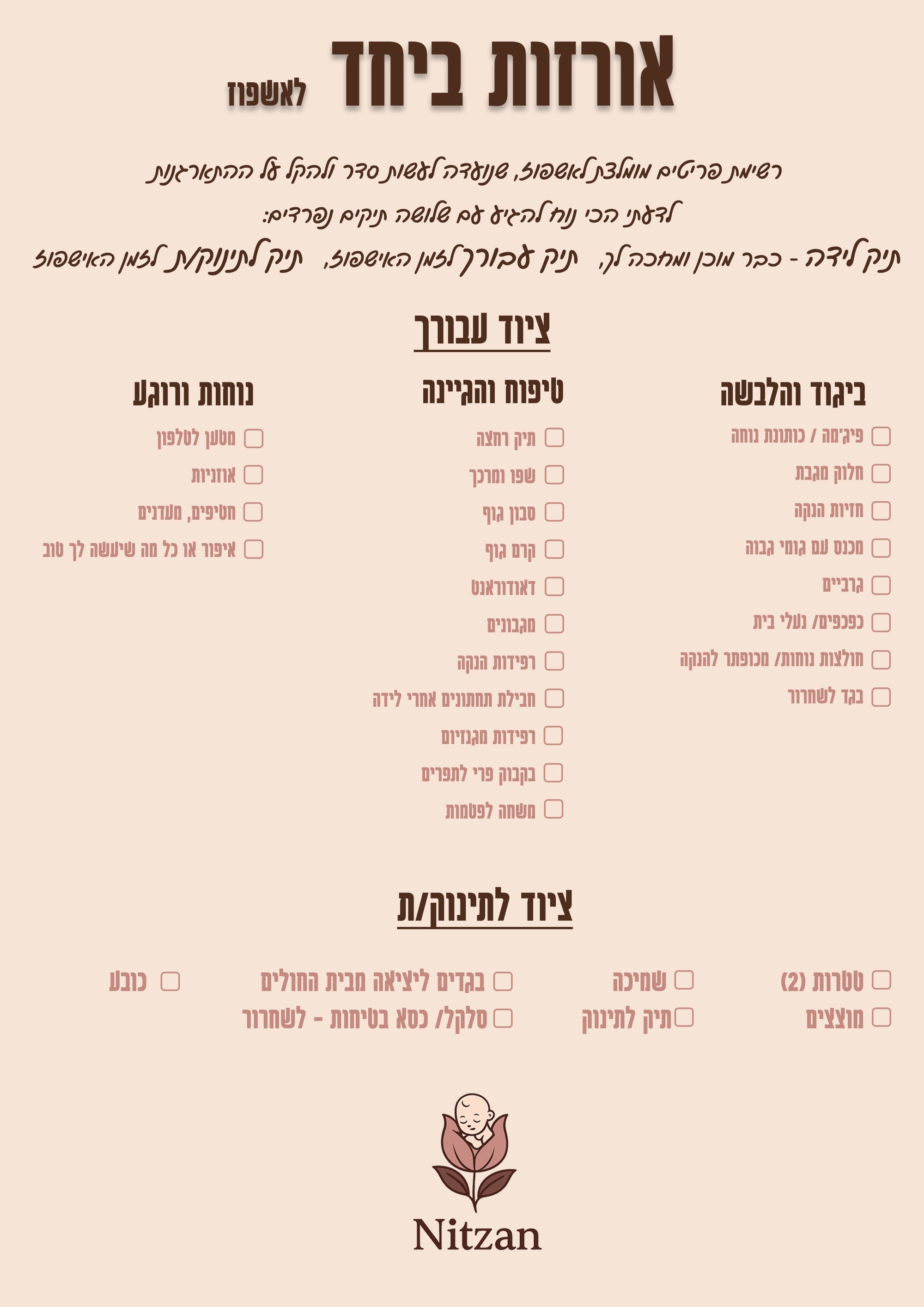 צ׳קליסט ללידה