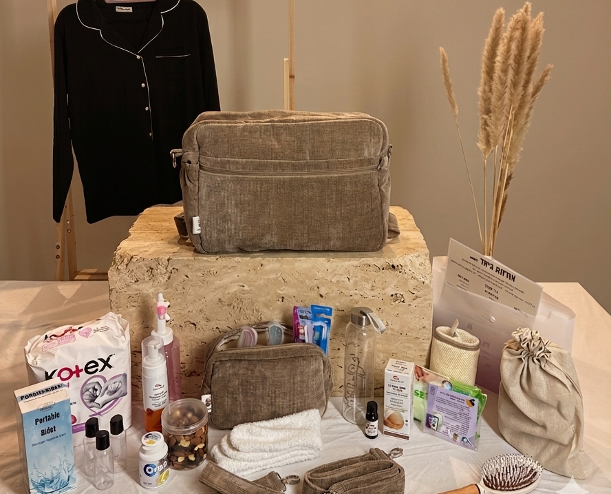 מארז תיק לידה פרימיום terra brown